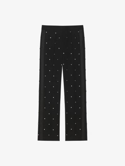 Givenchy Wide Pants In Wool With Piping And Studs In Black