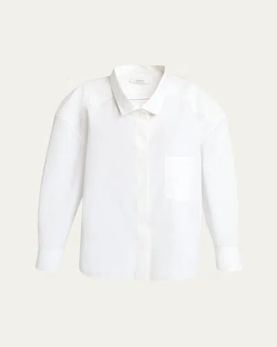 Givenchy Wide-collar Cotton Poplin Oversized Shirt In Gray