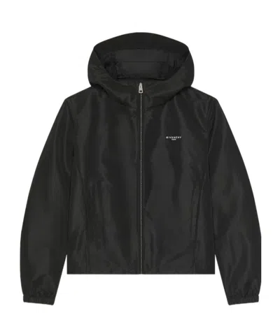 Givenchy Windbreaker In Polyfaille With Archive Print In Black