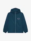 Givenchy Embroidered-logo Hooded Jacket In Petrol Blue