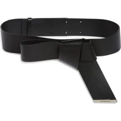 Givenchy Windsor Knot Leather Belt In Gray