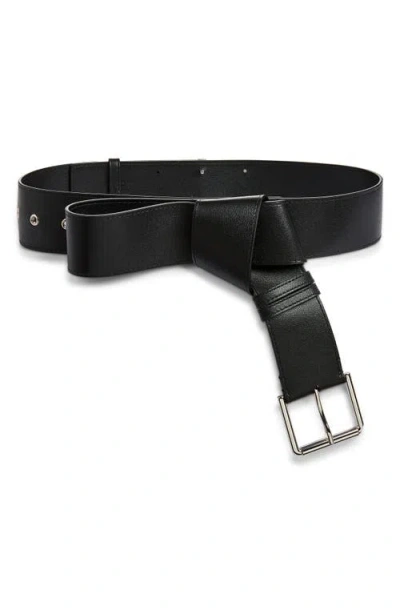 Givenchy Windsor Knot Leather Belt With Buckle In Black