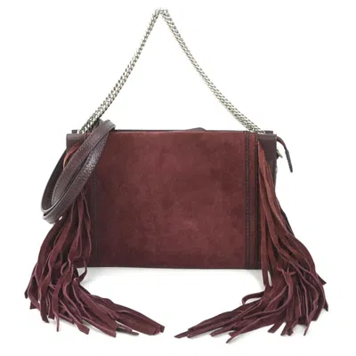 Pre-owned Givenchy Wine Leather Suede Handbag Shoulder Bag ()