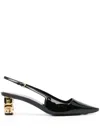 Givenchy Mystic 50mm Logo Plaque Slingback Pumps In Black
