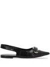 Givenchy Voyou Slingback Ballerina Flat With Pointed Toe In Black