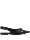 Givenchy Voyou Slingback Ballerina Flat With Pointed Toe In Black