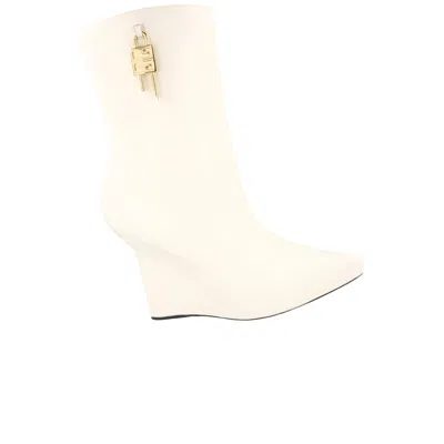 Pre-owned Givenchy Wmns G Lock Leather Wedge Boot 'ivory' | Cream | Women's Size 39 In White