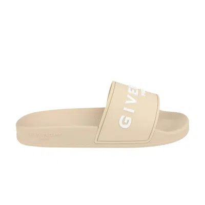 Pre-owned Givenchy Wmns Logo Signature Slide 'beige' | Tan | Women's Size 36 In Brown