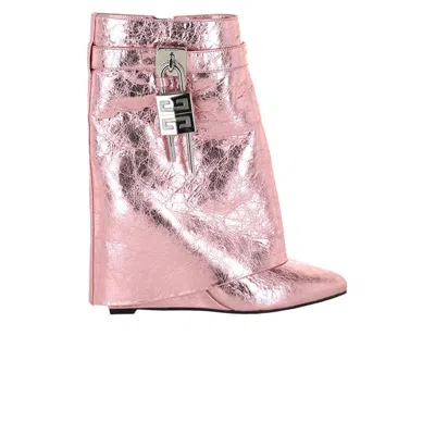 Pre-owned Givenchy Wmns Shark Lock Ankle Boot 'pink' | Women's Size 39