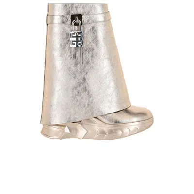 Pre-owned Givenchy Wmns Shark Lock Biker Ankle Boot 'golden' | Women's Size 36