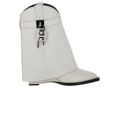 Pre-owned Givenchy Wmns Shark Lock Cowboy Ankle Boot 'ivory' | White | Women's Size 40
