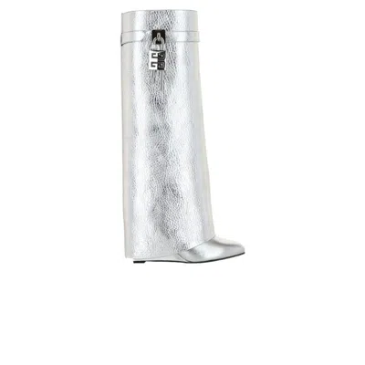 Pre-owned Givenchy Wmns Shark Lock Pant Boot 'silver' | Women's Size 37