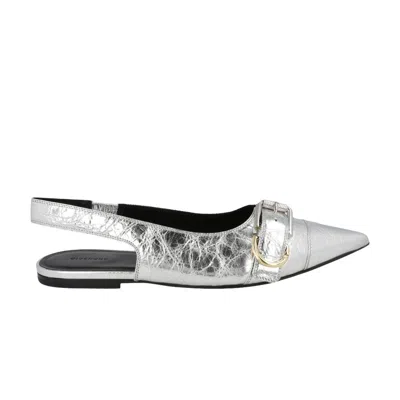 Pre-owned Givenchy Wmns Voyou Slingback Flat 'silver | Women's Size 35