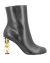 Givenchy Black G Cube Ankle Boots With Gold-tone Logo Heel Black In Leather Woman In Black