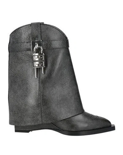 Givenchy Woman Ankle Boots Charcoal Size 7 Leather In Black