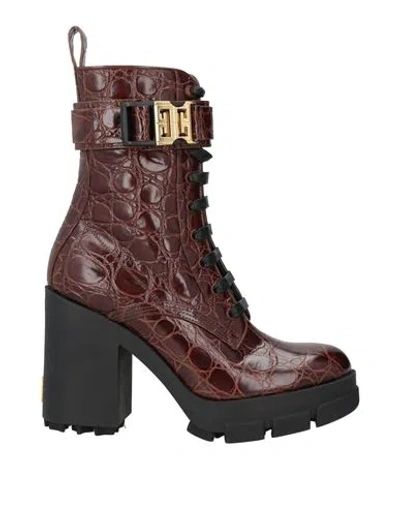 Givenchy Woman Ankle Boots Chocolate Brown Size 8 Calfskin