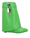 Givenchy Woman Ankle Boots Green Size 7.5 Leather In Green