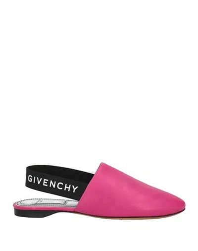 Givenchy Woman Ballet Flats Magenta Size 5 Lambskin In Purple