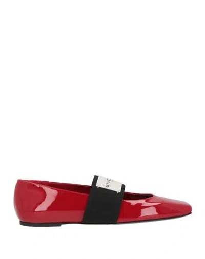 GIVENCHY GIVENCHY WOMAN BALLET FLATS RED SIZE 6 CALFSKIN
