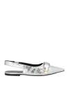 Givenchy Woman Ballet Flats Silver Size 8 Lambskin In Silver