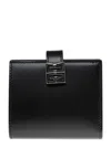 Givenchy Womans Bifold Black Leather Wallet With 4g Logo In Black