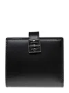 Givenchy Womans Bifold Black Leather Wallet With 4g Logo In Black