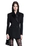 Givenchy Double-breasted Silk-blend Satin-trimmed Wool-twill Blazer In Black