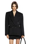 Givenchy Double-breasted Slashed Jacket In Wool In Black