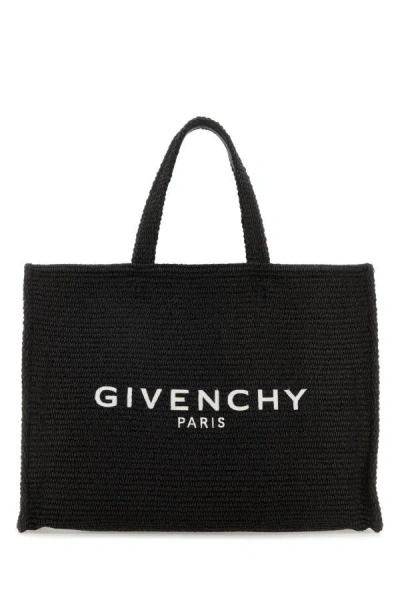 Givenchy Woman Black Raffia Medium G-tote Shopping Bag