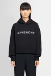 Givenchy Cropped Hoodie With Logo Print In Black