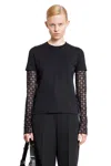 Givenchy Overlapped Slim Fit T-shirt In Cotton And Lace In Black