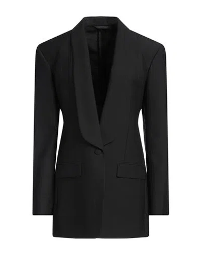 GIVENCHY GIVENCHY WOMAN BLAZER BLACK SIZE 6 WOOL, POLYESTER, ELASTANE, VISCOSE, POLYAMIDE