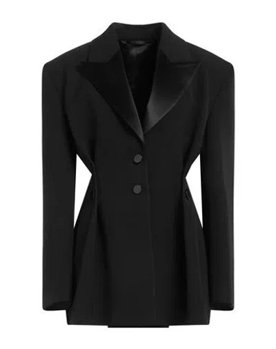 Givenchy Woman Blazer Black Size 6 Wool, Viscose, Silk