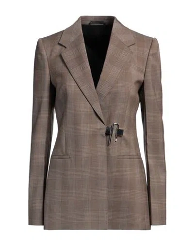 Givenchy Woman Blazer Camel Size 8 Wool, Polyamide, Elastane In Beige