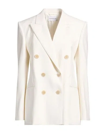Givenchy Woman Blazer Ivory Size 4 Wool, Mohair Wool In White