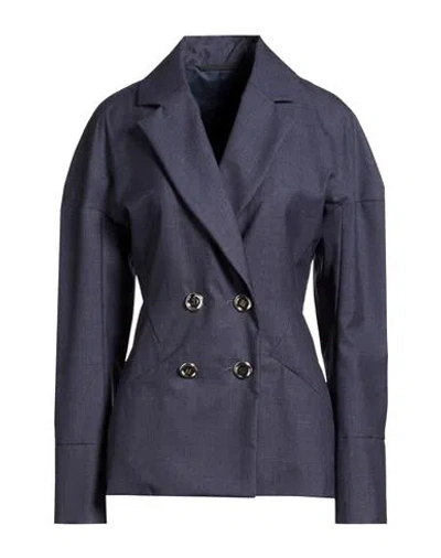 Givenchy Woman Blazer Navy Size 8 Wool In Blue