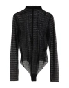 Givenchy Long Sleeve Turtleneck Bodysuit Top In Black