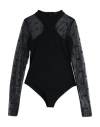 Givenchy 4g Tulle Sleeve Halter Neck Bodysuit In Black