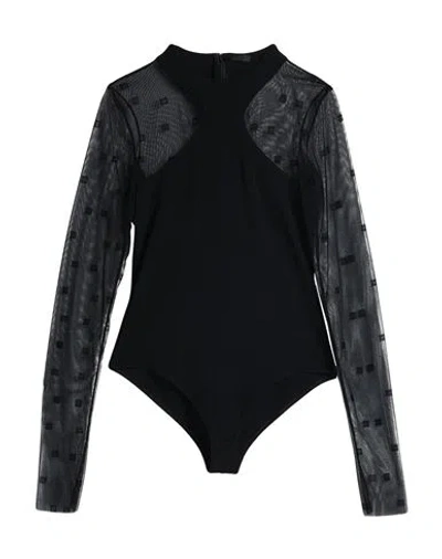 GIVENCHY GIVENCHY WOMAN BODYSUIT BLACK SIZE M VISCOSE, ELASTANE, POLYAMIDE