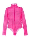 Givenchy Woman Bodysuit Fuchsia Size L Polyamide, Elastane