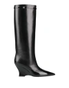 Givenchy Wedge Heel Raven Leather Boots 9cm In Black