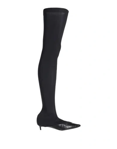 Givenchy Woman Boot Black Size 8 Textile Fibers, Leather