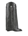 Givenchy Woman Boot Charcoal Size 8 Bull Skin In Gray