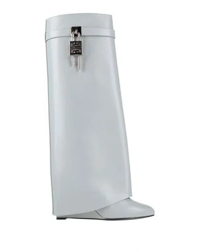 Givenchy Woman Boot Light Grey Size 6.5 Leather In Gray