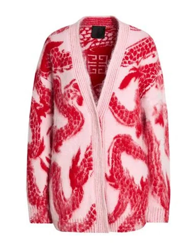 Givenchy Woman Cardigan Red Size L Mohair Wool, Polyamide, Wool, Elastane