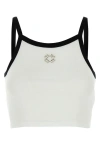 Givenchy Cropped Tank Top In Cotton And Crystals With 4g Detail In Multicolor