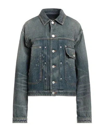 Givenchy Woman Denim Outerwear Blue Size L Cotton, Elastane
