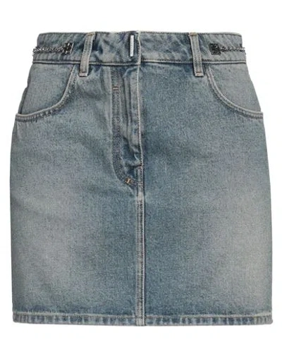GIVENCHY GIVENCHY WOMAN DENIM SKIRT BLUE SIZE 8 COTTON