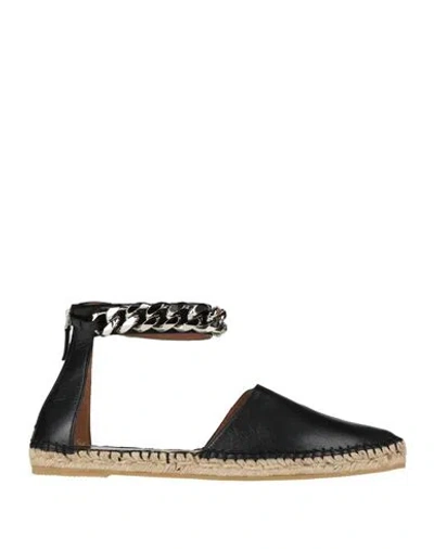 Givenchy Woman Espadrilles Black Size 6 Leather