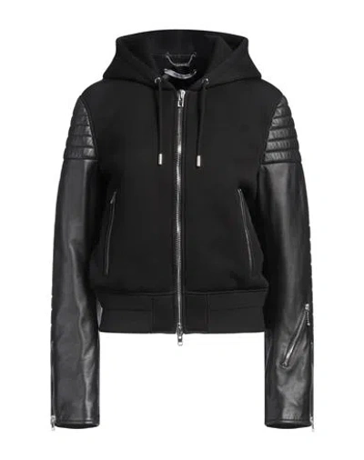 Givenchy Woman Jacket Black Size 12 Viscose, Lambskin